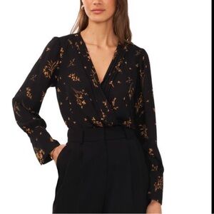 Bundle of 3 Halogen Long Sleeve Gathered Hem Wrapped Front Blouses~size M